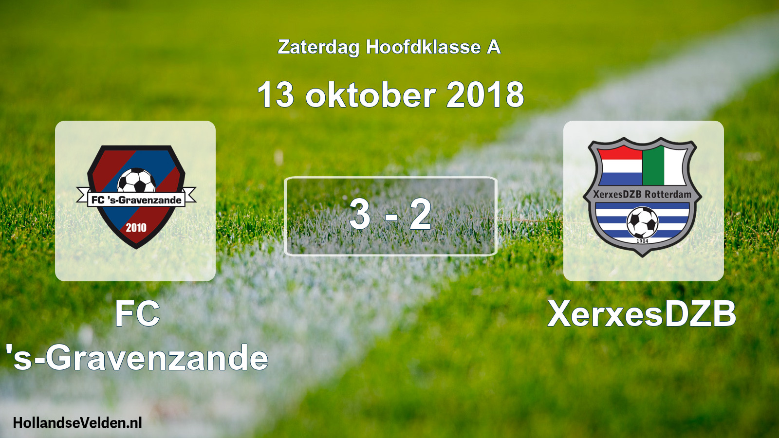 Gespeelde wedstrijd: FC 's-Gravenzande - XerxesDZB 3 - 2 (13 oktober 2018)