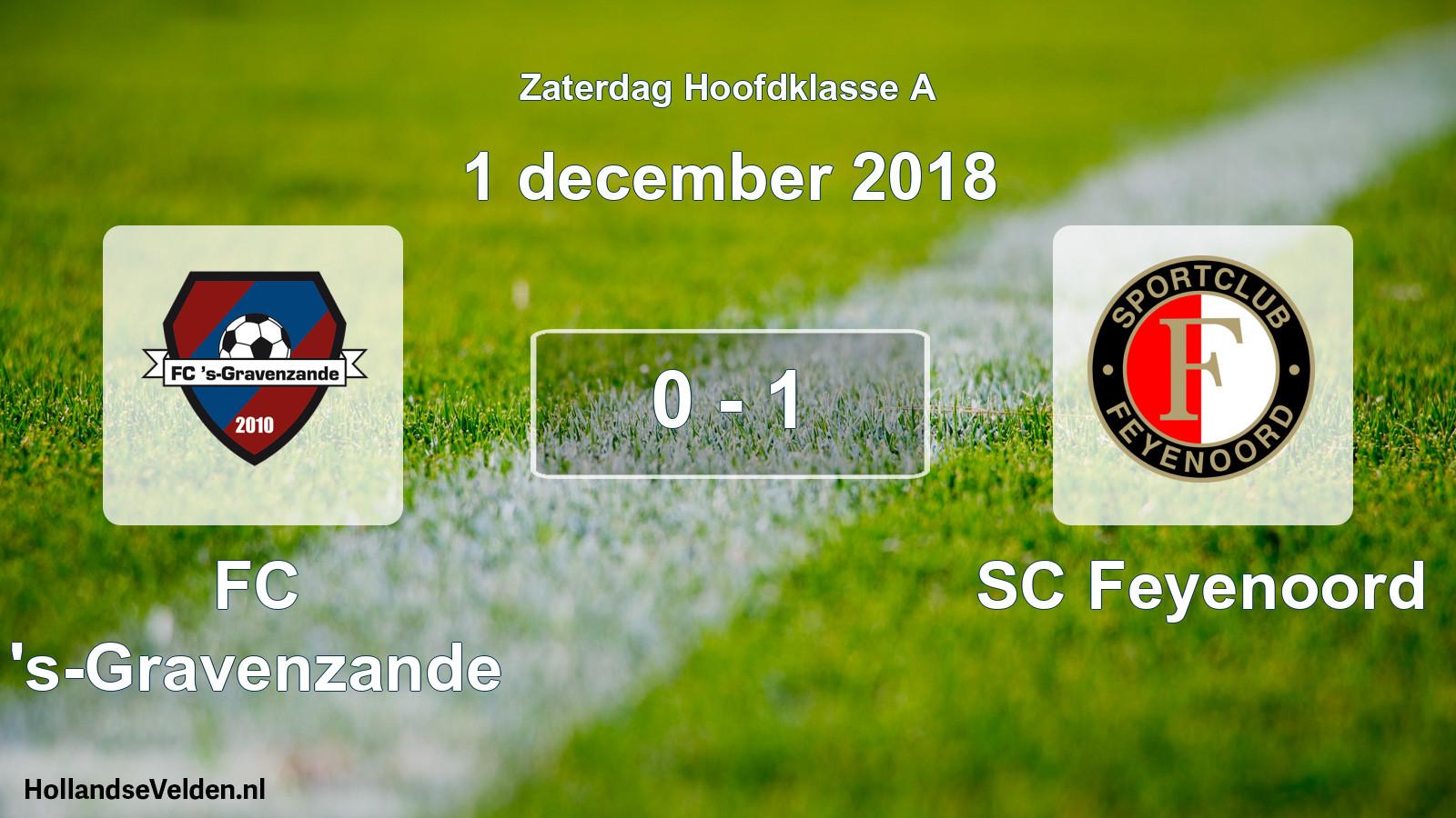 Gespeelde wedstrijd: FC 's-Gravenzande - SC Feyenoord 0 - 1 (1 december 2018)