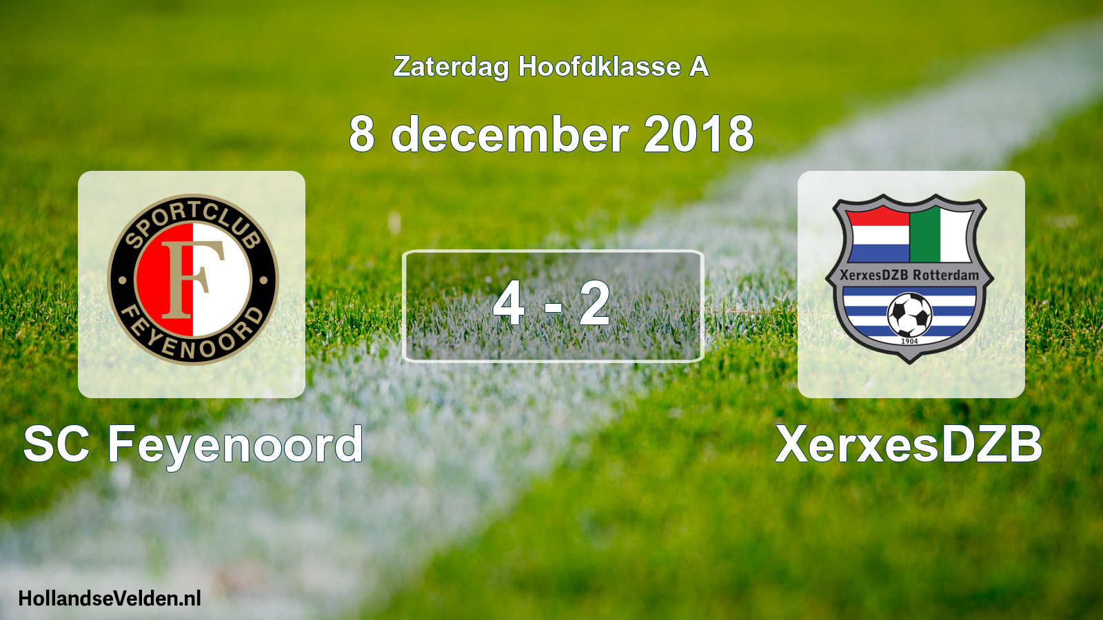 Gespeelde wedstrijd: SC Feyenoord - XerxesDZB 4 - 2 (8 december 2018)