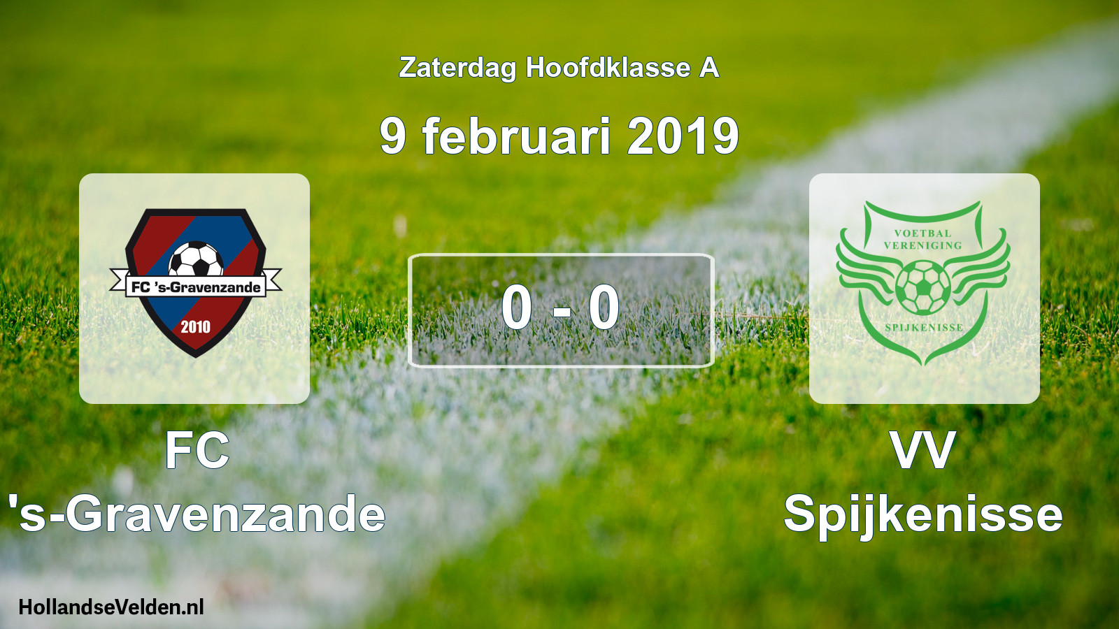 Gespeelde wedstrijd: FC 's-Gravenzande - VV Spijkenisse 0 - 0 (9 februari 2019)