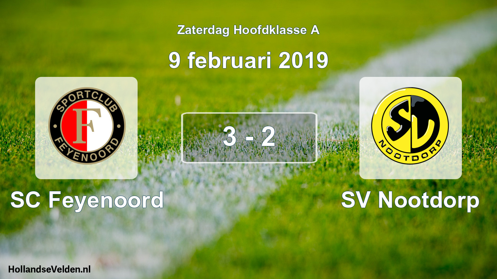 Gespeelde wedstrijd: SC Feyenoord - SV Nootdorp 3 - 2 (9 februari 2019)