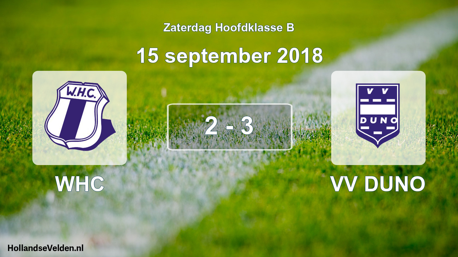 Gespeelde wedstrijd: WHC - VV DUNO 2 - 3 (15 september 2018)
