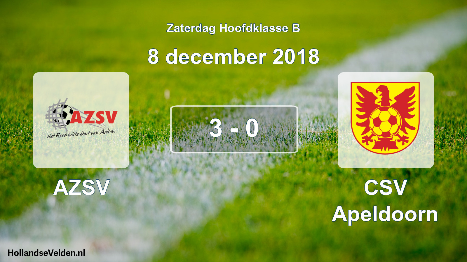 Gespeelde wedstrijd: AZSV - CSV Apeldoorn 3 - 0 (8 december 2018)