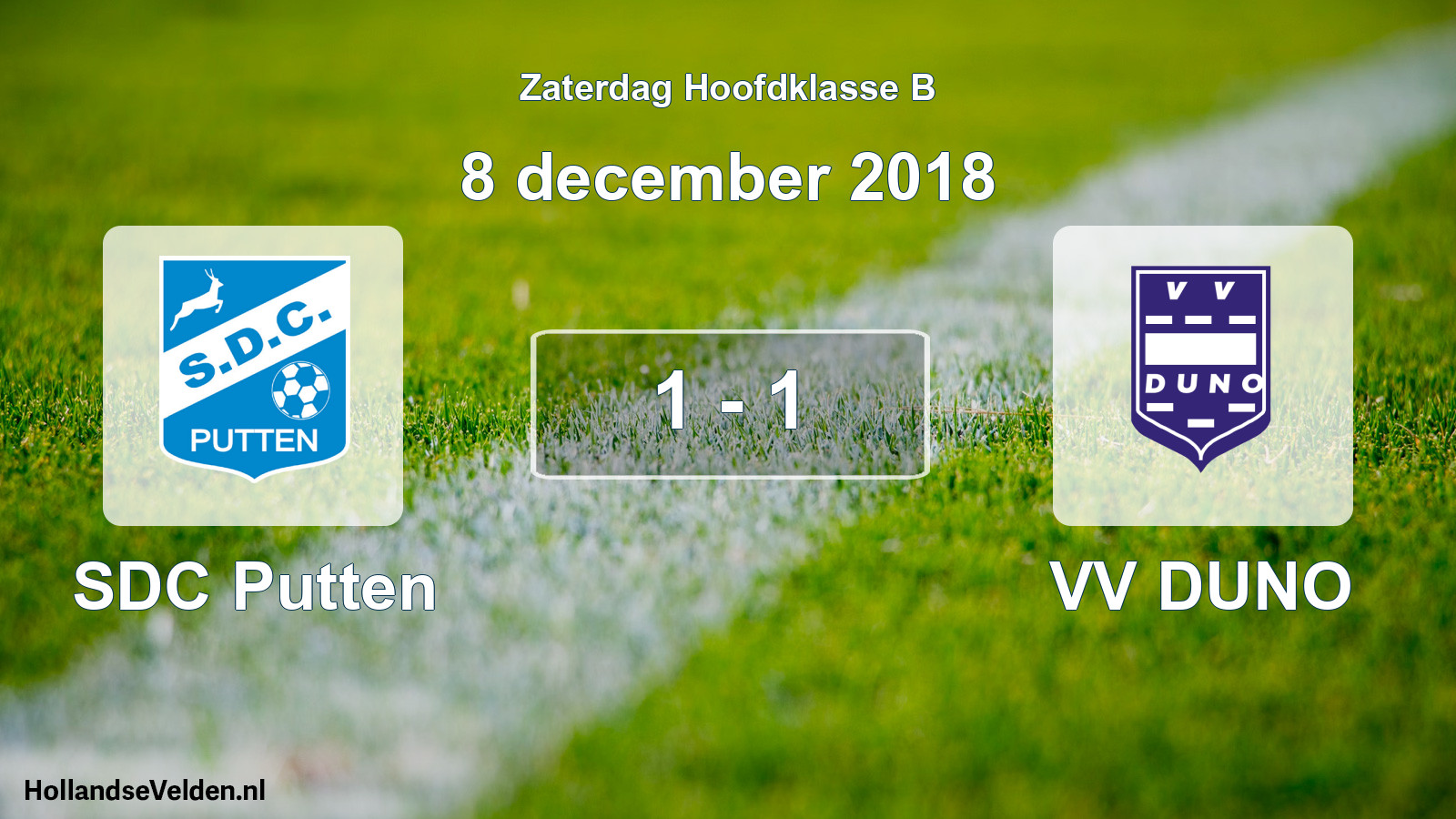 Gespeelde wedstrijd: SDC Putten - VV DUNO 1 - 1 (8 december 2018)