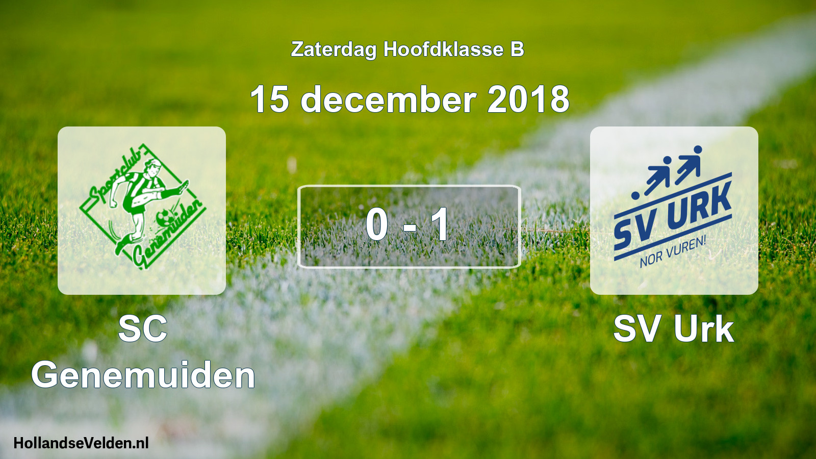 Gespeelde wedstrijd: SC Genemuiden - SV Urk 0 - 1 (15 december 2018)