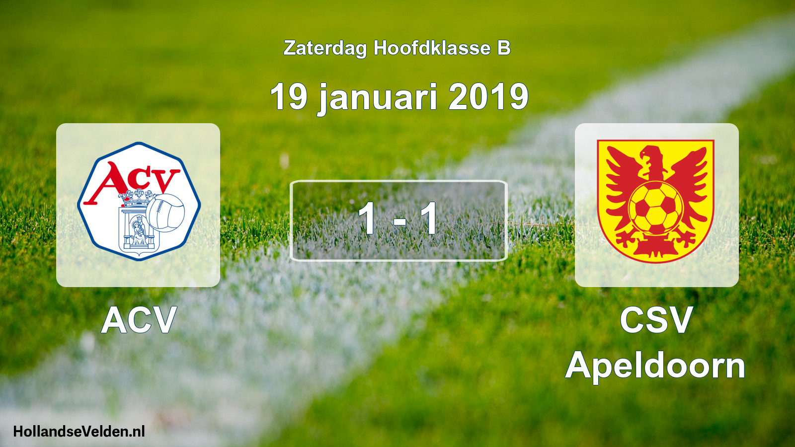 Gespeelde wedstrijd: ACV - CSV Apeldoorn 1 - 1 (19 januari 2019)