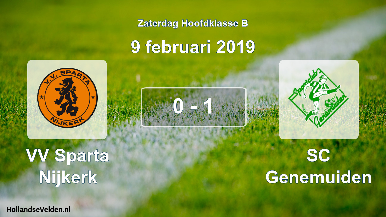 Gespeelde wedstrijd: VV Sparta Nijkerk - SC Genemuiden 0 - 1 (9 februari 2019)