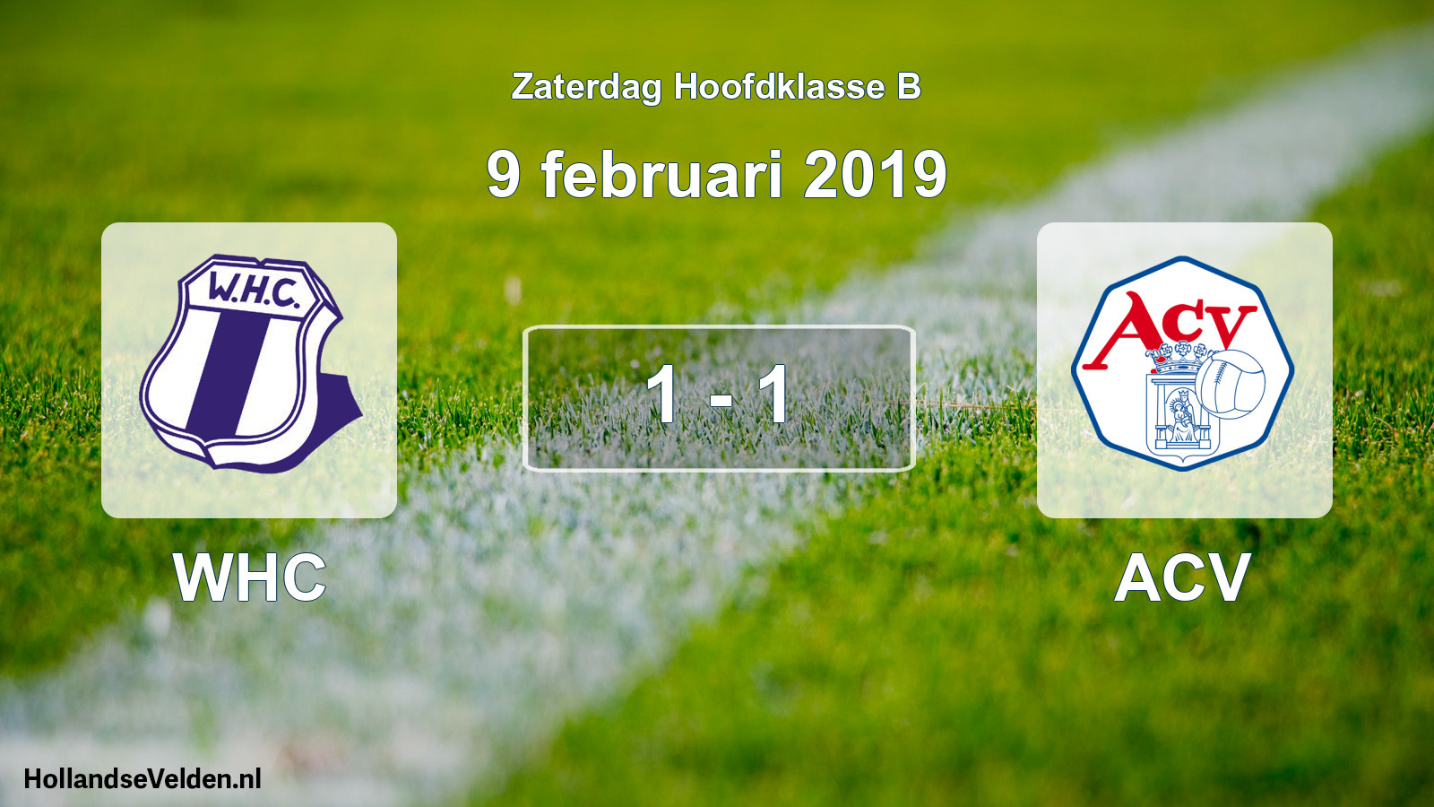 Gespeelde wedstrijd: WHC - ACV 1 - 1 (9 februari 2019)