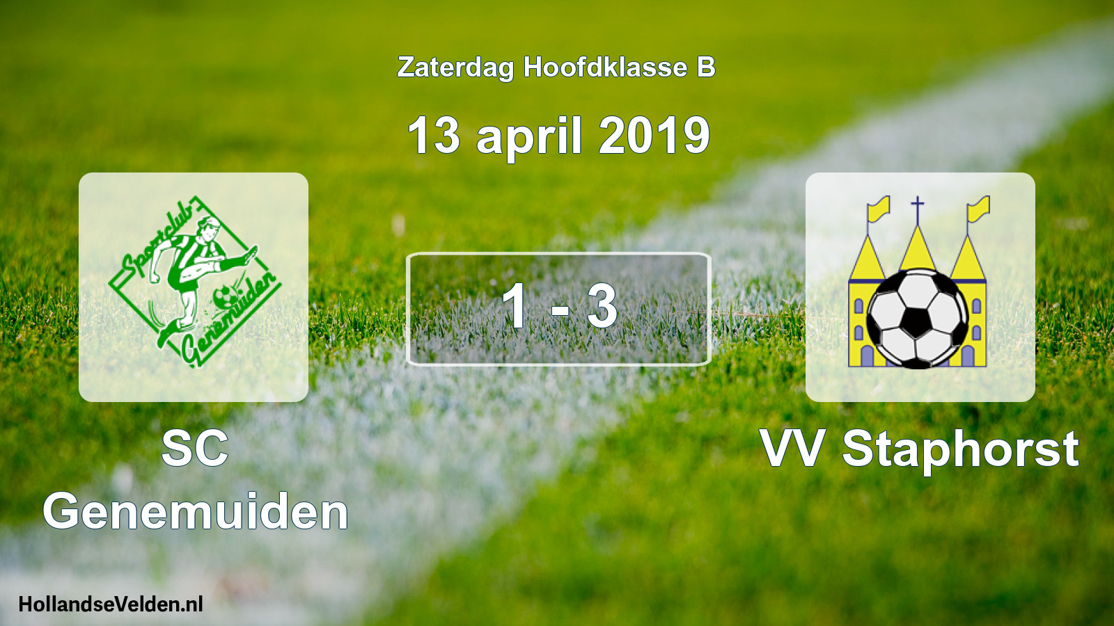 Gespeelde wedstrijd: SC Genemuiden - VV Staphorst 1 - 3 (13 april 2019)