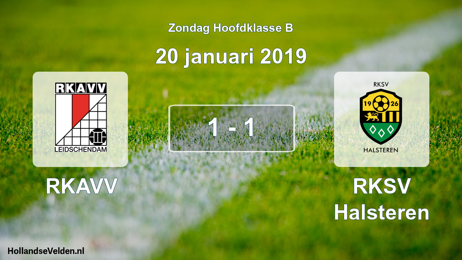 Gespeelde wedstrijd: RKAVV - RKSV Halsteren 1 - 1 (20 januari 2019)