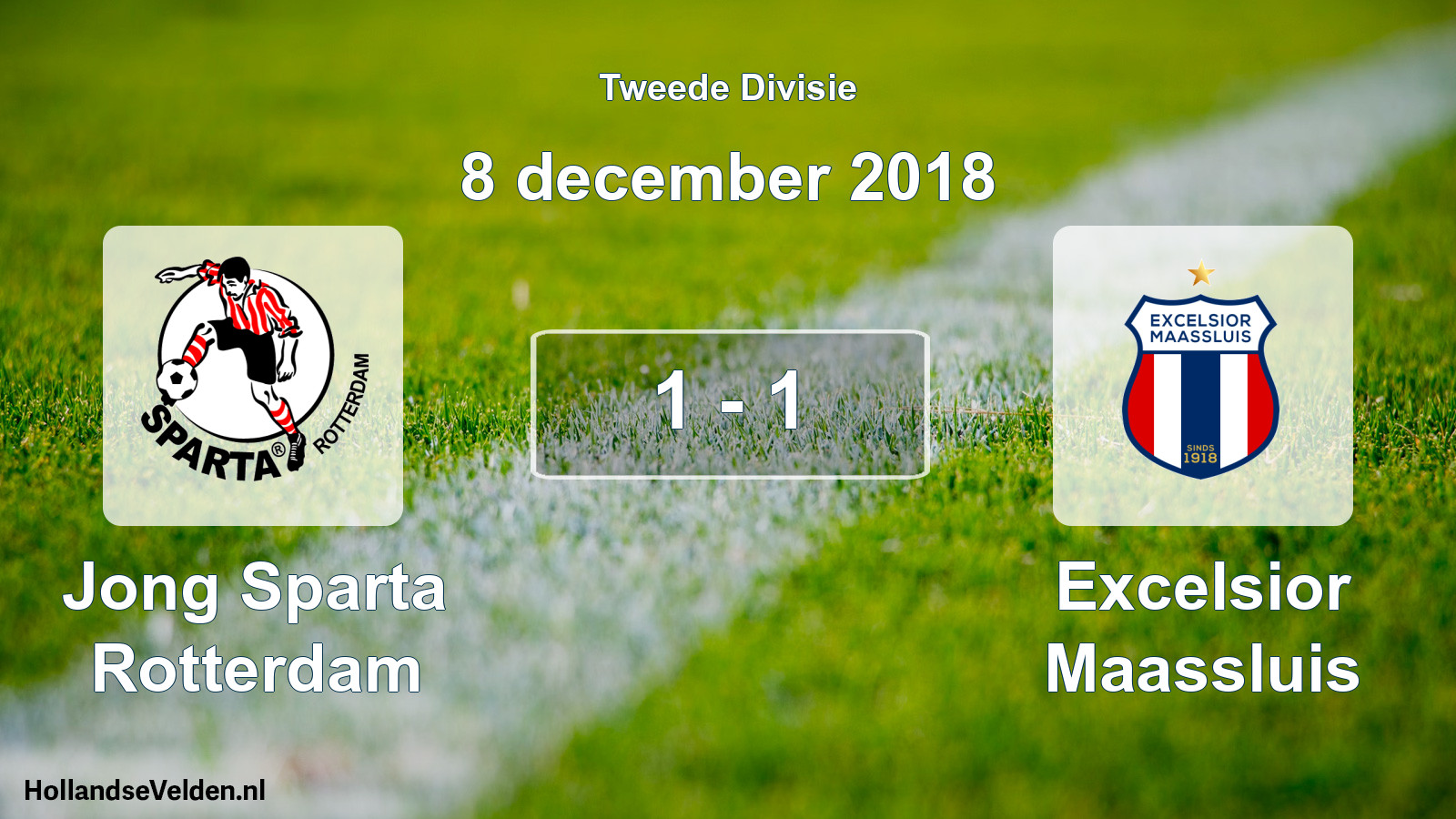 Gespeelde wedstrijd: Jong Sparta Rotterdam - Excelsior Maassluis 1 - 1 (8 december 2018)