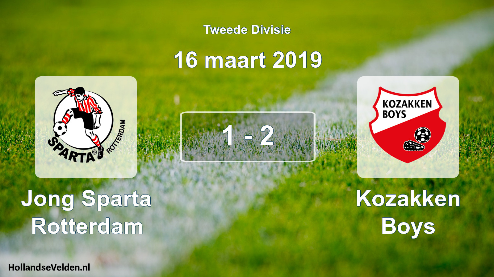 Gespeelde wedstrijd: Jong Sparta Rotterdam - Kozakken Boys 1 - 2 (16 maart 2019)