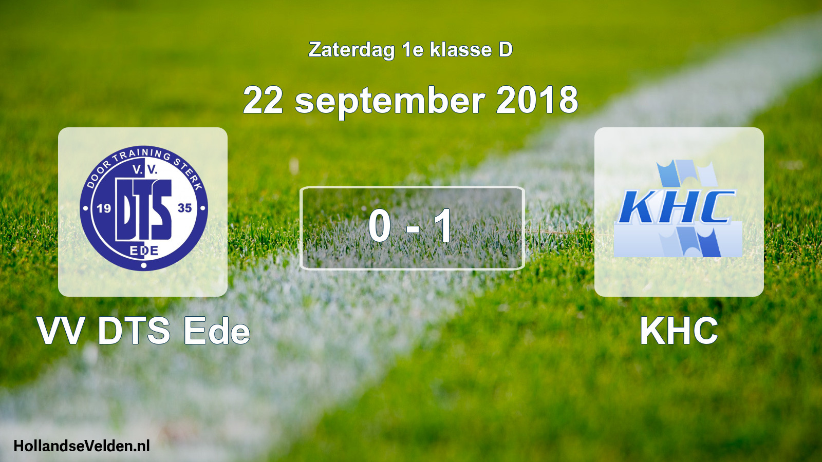 Gespeelde wedstrijd: VV DTS Ede - KHC 0 - 1 (22 september 2018)