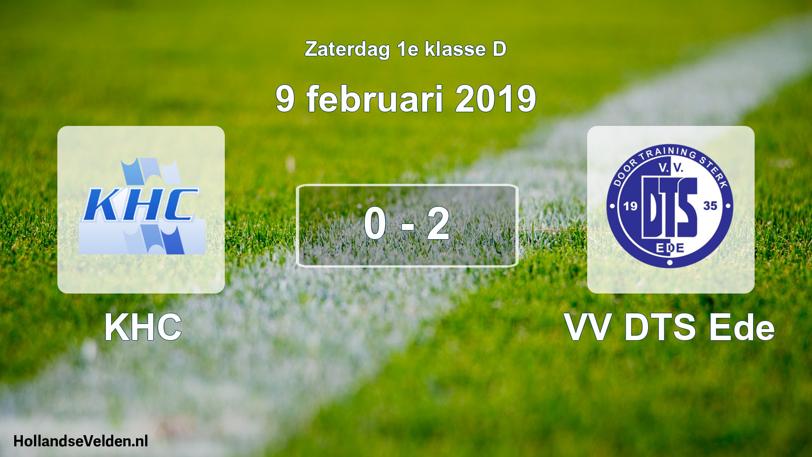 Gespeelde wedstrijd: KHC - VV DTS Ede 0 - 2 (9 februari 2019)
