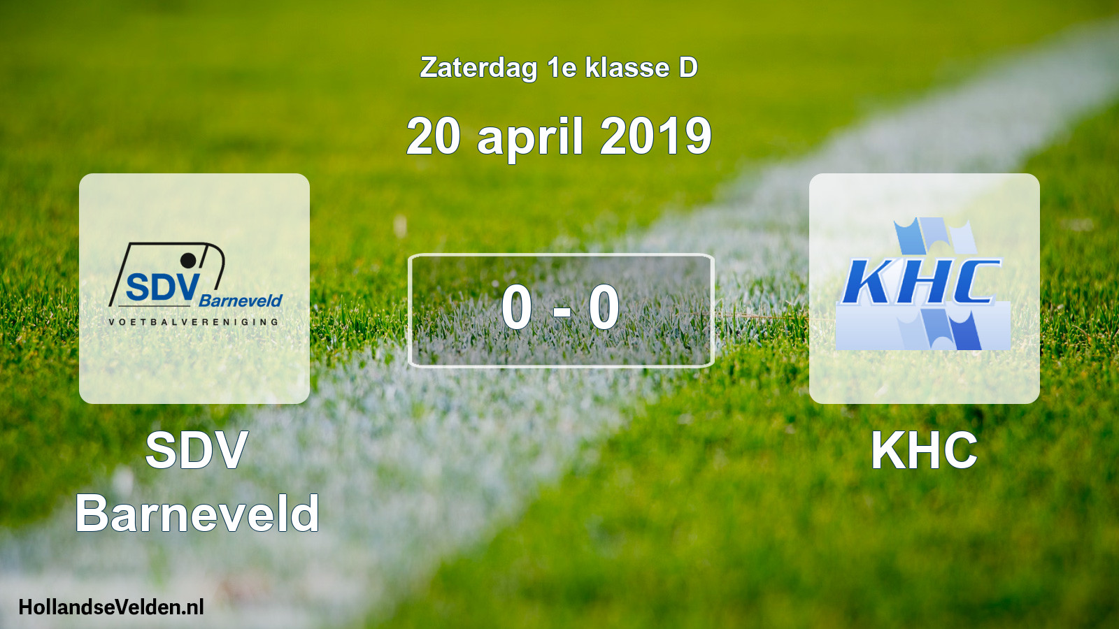 Gespeelde wedstrijd: SDV Barneveld - KHC 0 - 0 (20 april 2019)