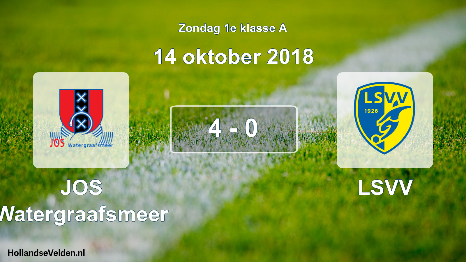 Gespeelde wedstrijd: JOS Watergraafsmeer - LSVV 4 - 0 (14 oktober 2018)