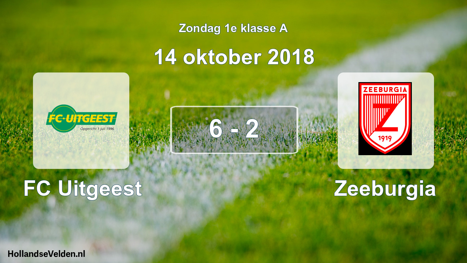 Gespeelde wedstrijd: FC Uitgeest - Zeeburgia 6 - 2 (14 oktober 2018)