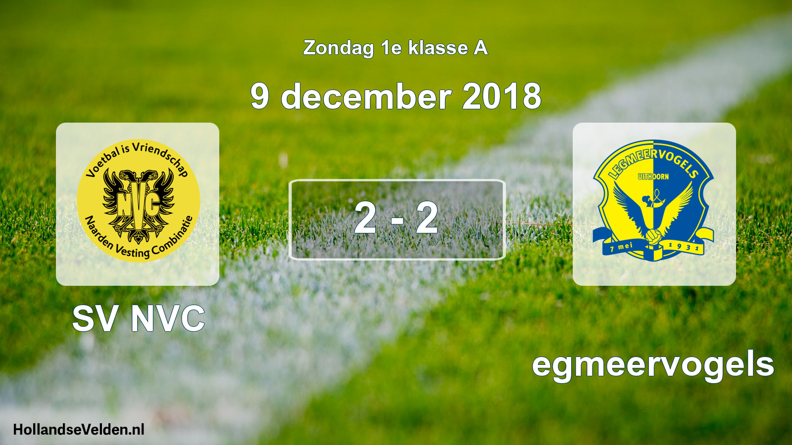 Gespeelde wedstrijd: SV NVC - Legmeervogels 2 - 2 (9 december 2018)