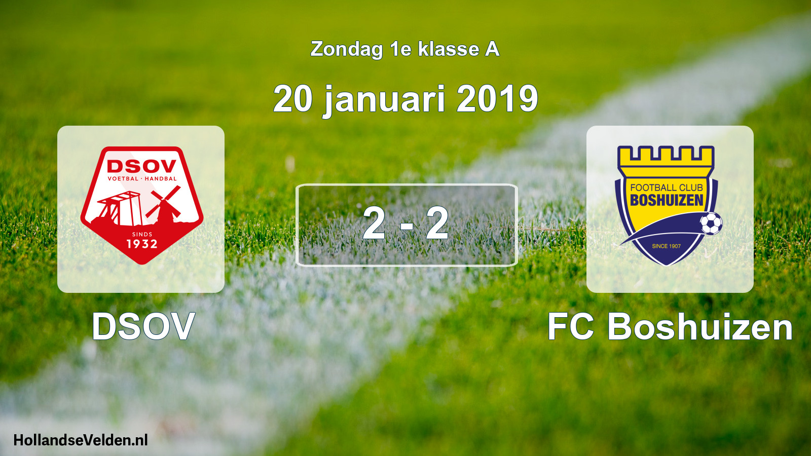 Gespeelde wedstrijd: DSOV - FC Boshuizen 2 - 2 (20 januari 2019)