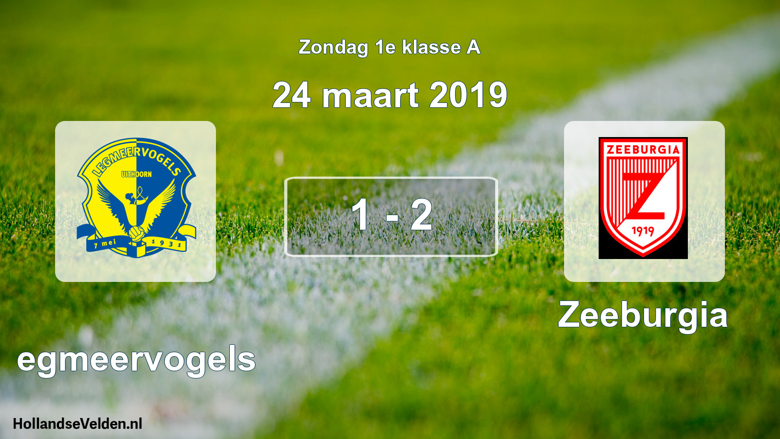 Gespeelde wedstrijd: Legmeervogels - Zeeburgia 1 - 2 (24 maart 2019)