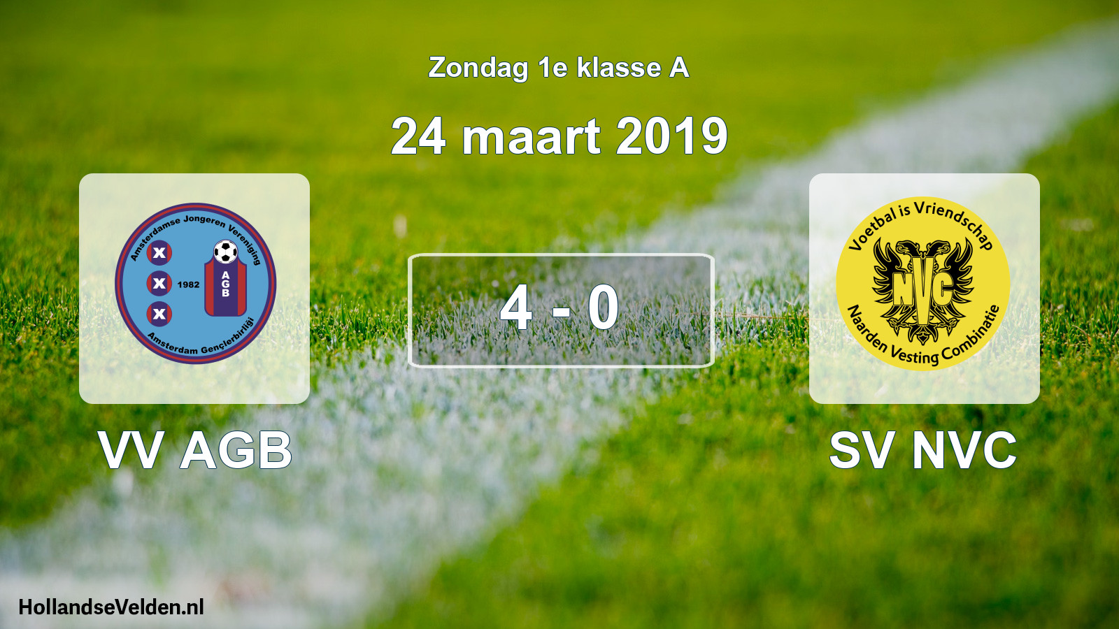 Gespeelde wedstrijd: VV AGB - SV NVC 4 - 0 (24 maart 2019)