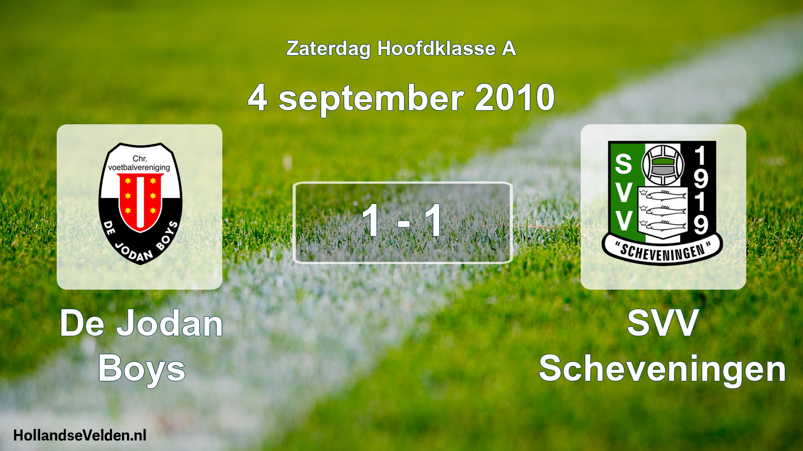Gespeelde wedstrijd: De Jodan Boys - SVV Scheveningen 1 - 1 (4 september 2010)