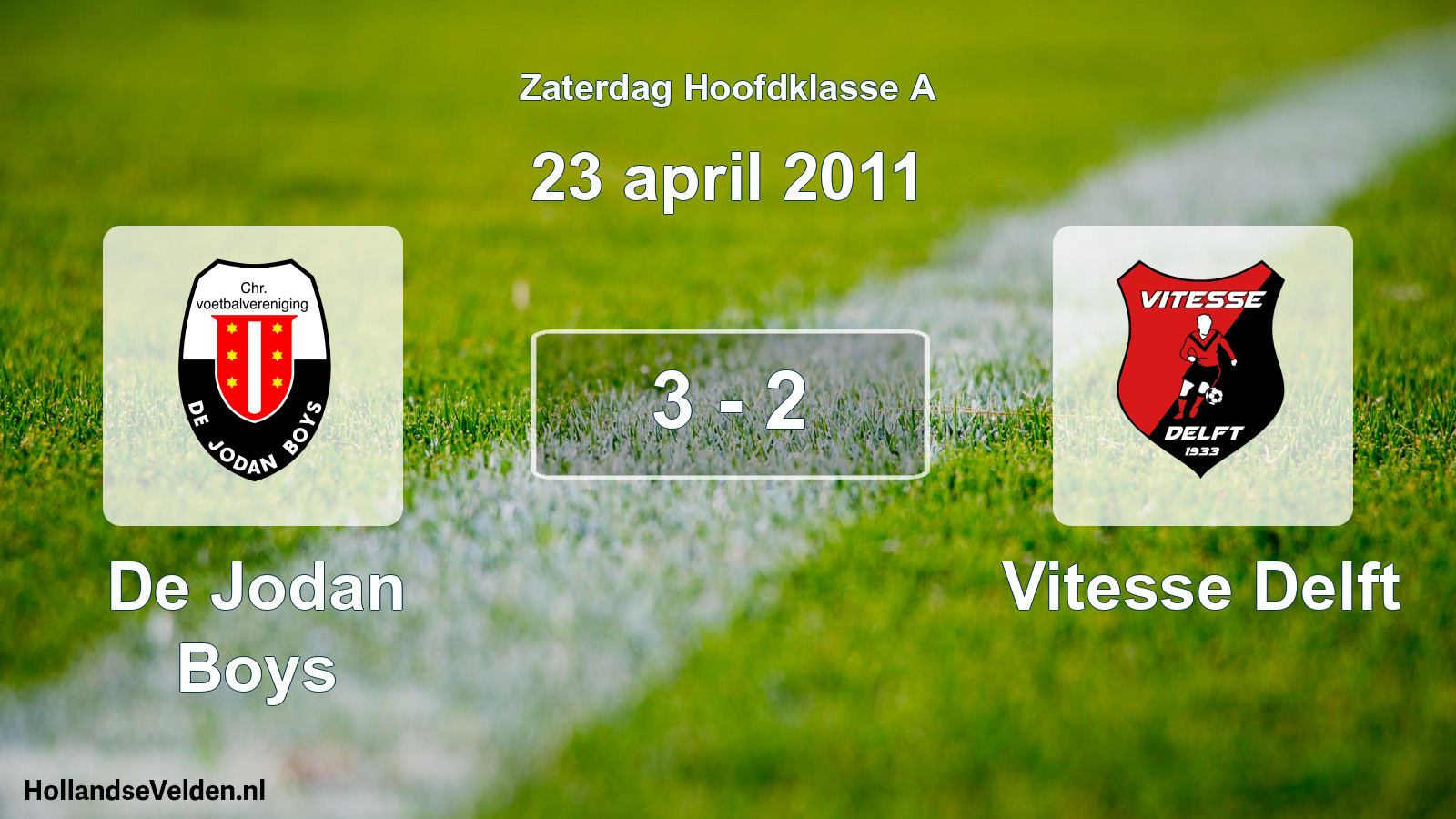 Gespeelde wedstrijd: De Jodan Boys - Vitesse Delft 3 - 2 (23 april 2011)