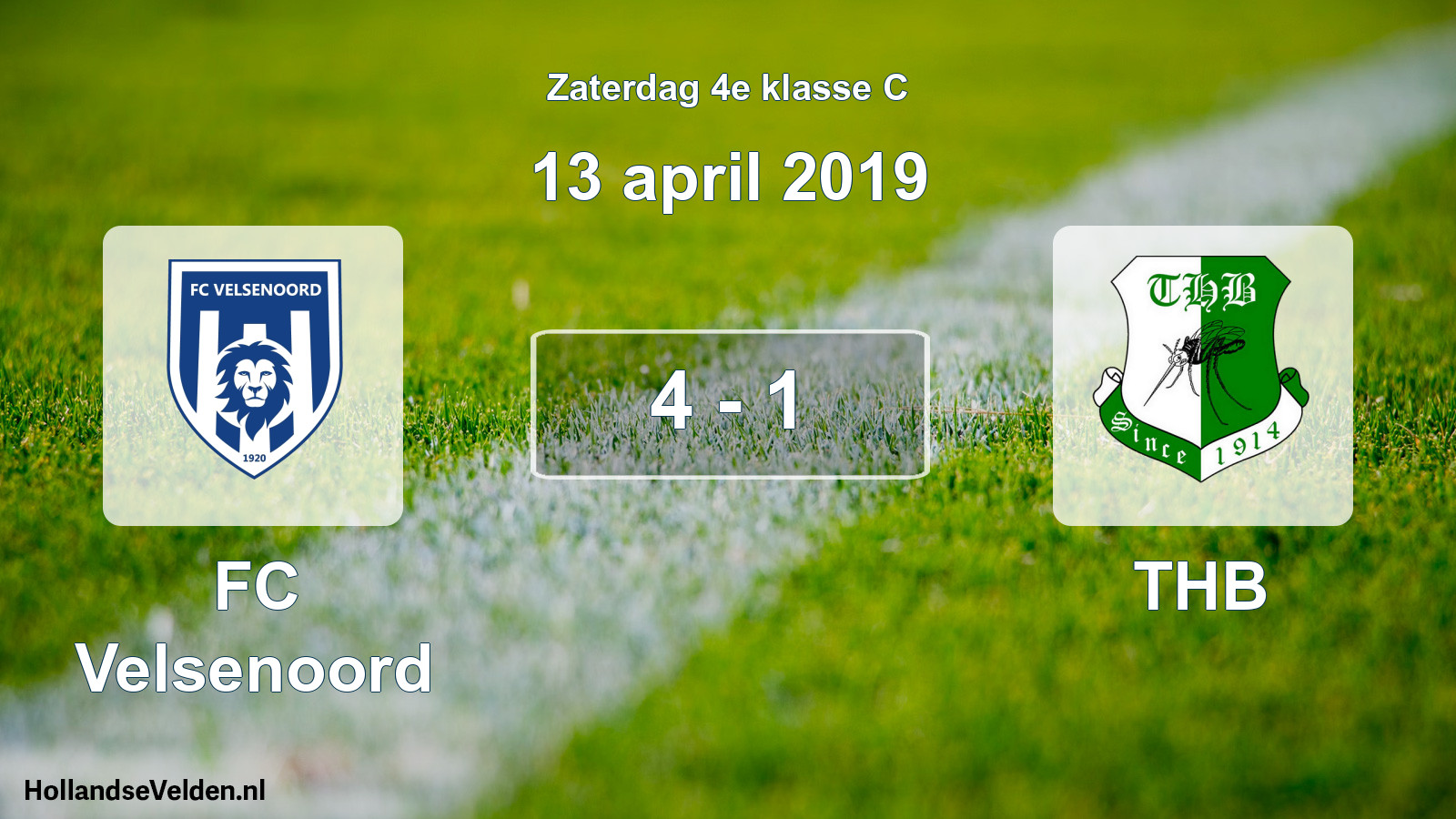 Gespeelde wedstrijd: FC Velsenoord - THB 4 - 1 (13 april 2019)