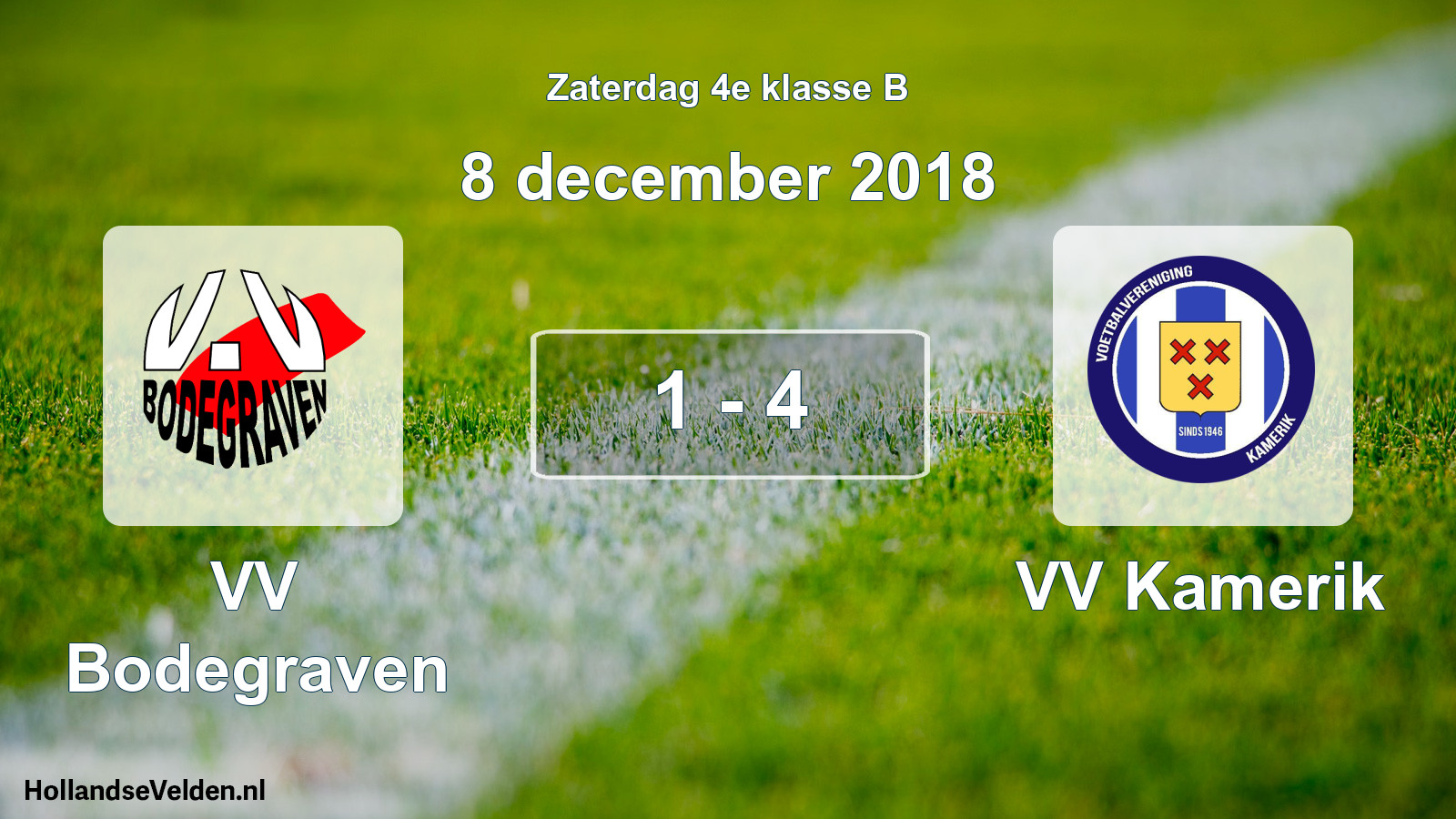 Gespeelde wedstrijd: VV Bodegraven - VV Kamerik 1 - 4 (8 december 2018)