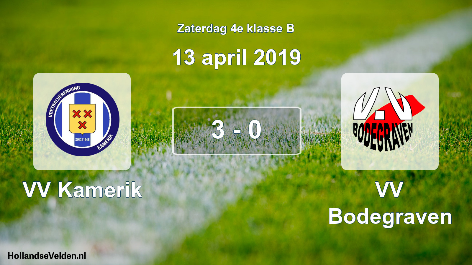 Gespeelde wedstrijd: VV Kamerik - VV Bodegraven 3 - 0 (13 april 2019)