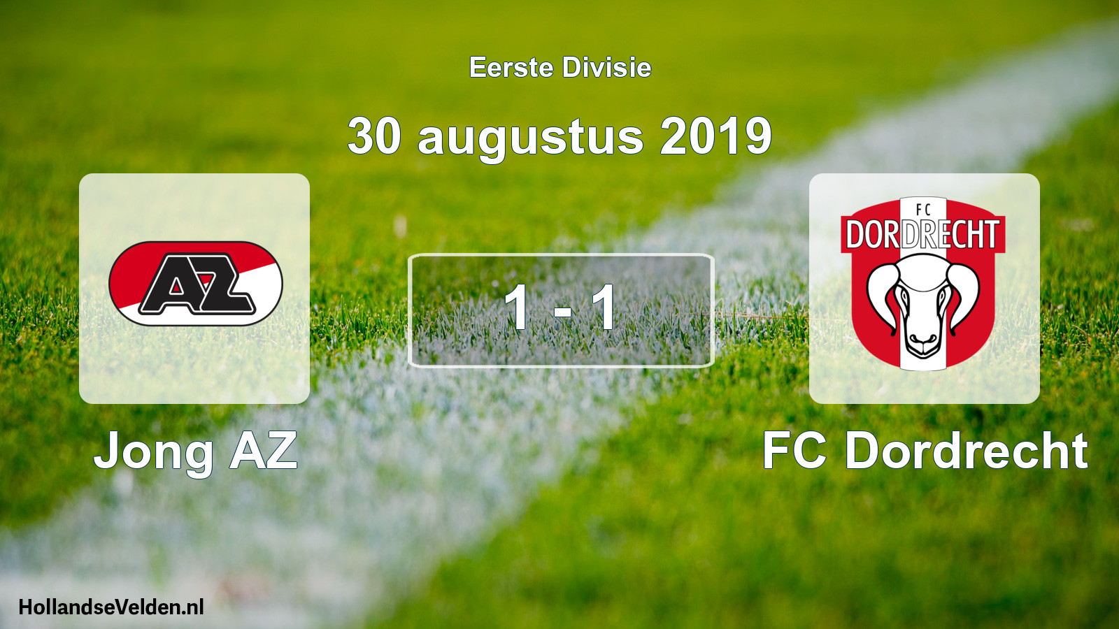 Gespeelde wedstrijd: Jong AZ - FC Dordrecht 1 - 1 (30 augustus 2019)