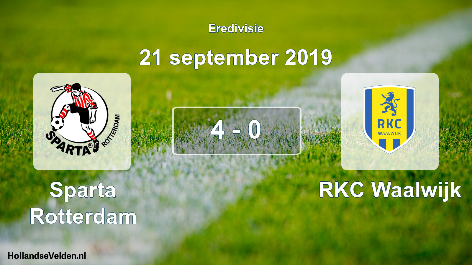 Gespeelde wedstrijd: Sparta Rotterdam - RKC Waalwijk 4 - 0 (21 september 2019)