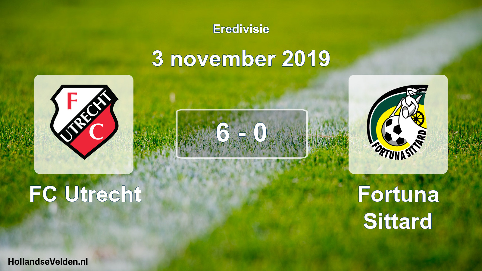 Gespeelde wedstrijd: FC Utrecht - Fortuna Sittard 6 - 0 (3 november 2019)