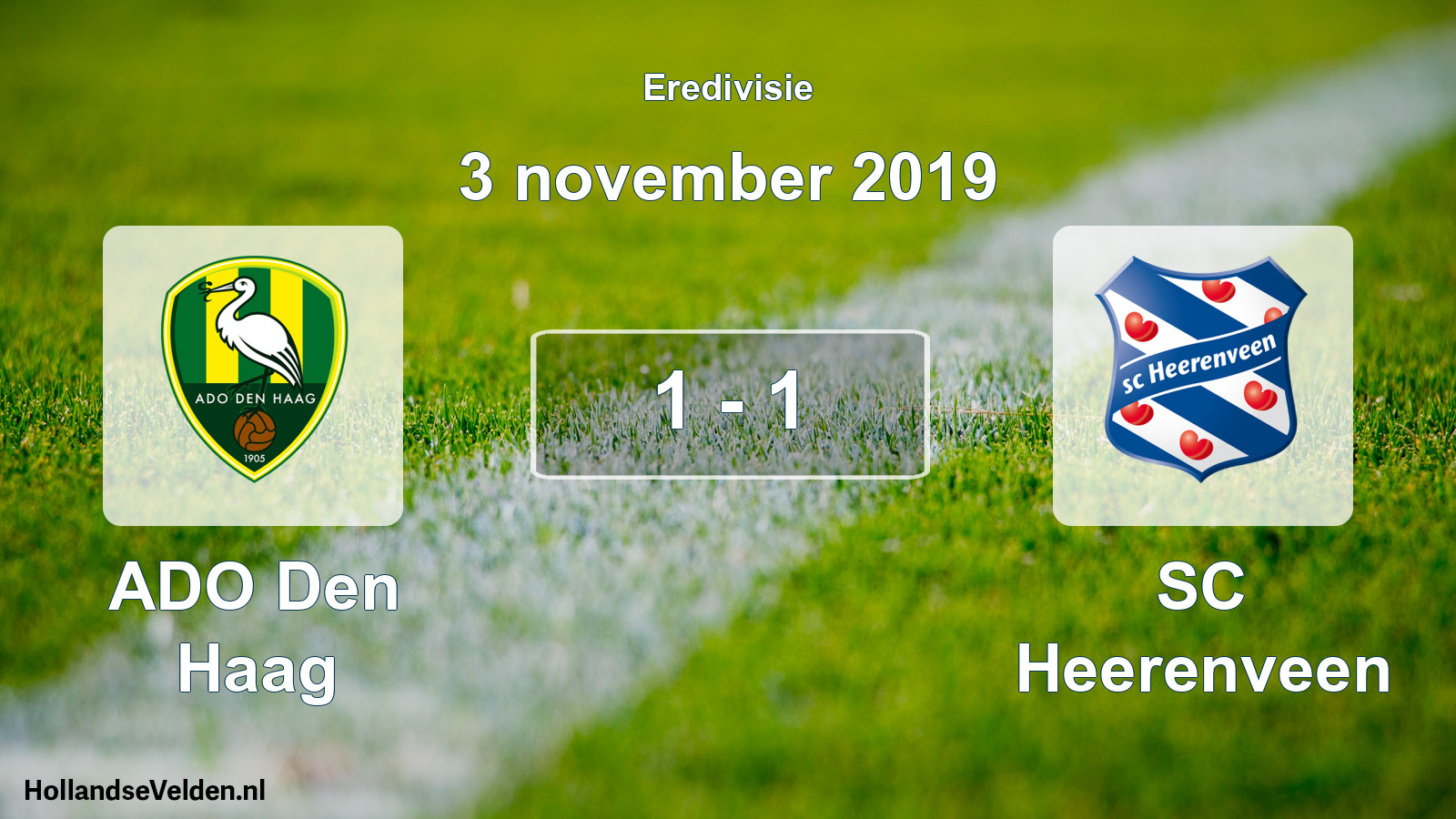 Gespeelde wedstrijd: ADO Den Haag - SC Heerenveen 1 - 1 (3 november 2019)