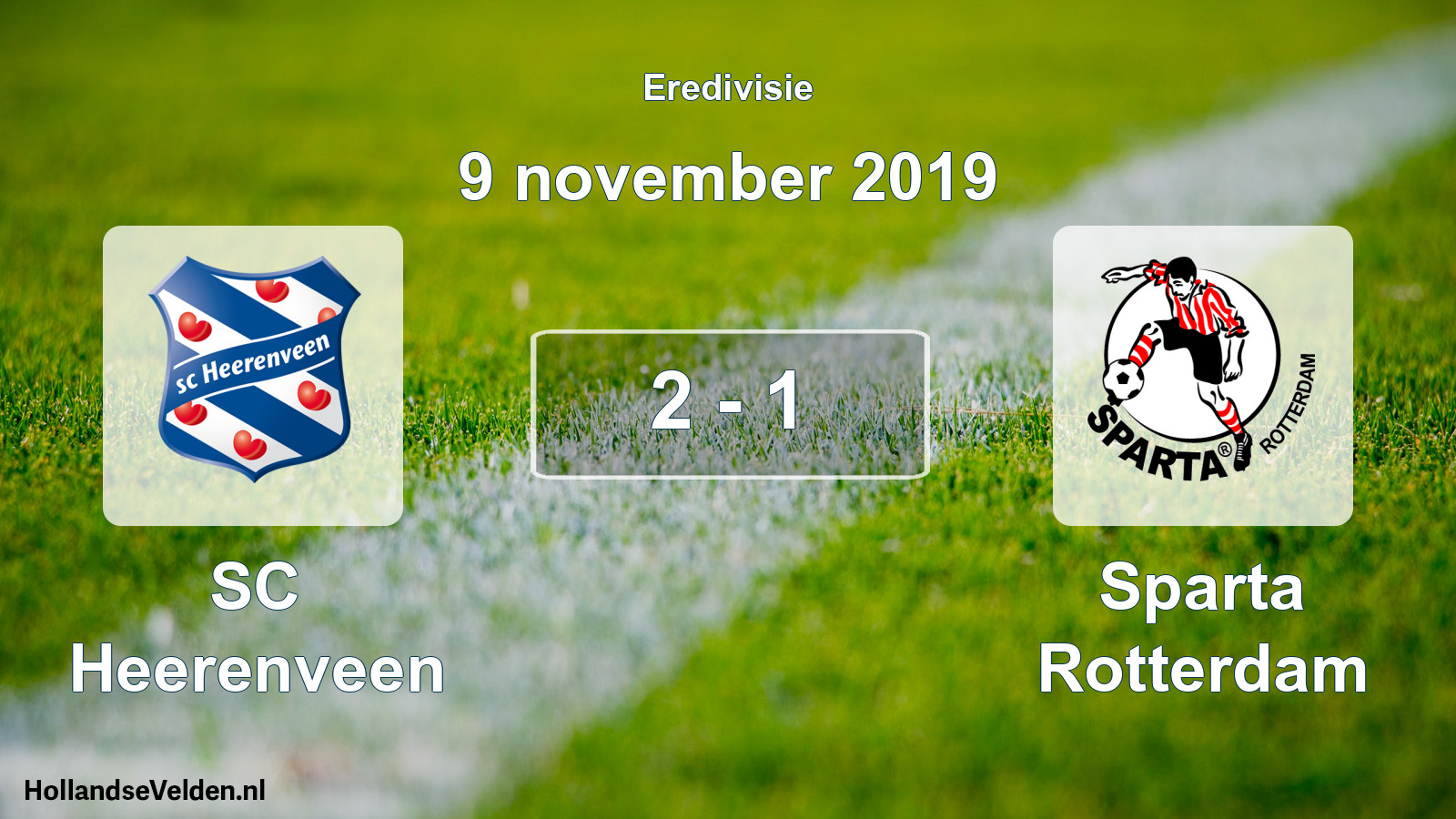 Gespeelde wedstrijd: SC Heerenveen - Sparta Rotterdam 2 - 1 (9 november 2019)