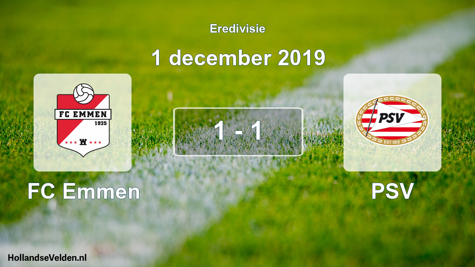 Gespeelde wedstrijd: FC Emmen - PSV 1 - 1 (1 december 2019)