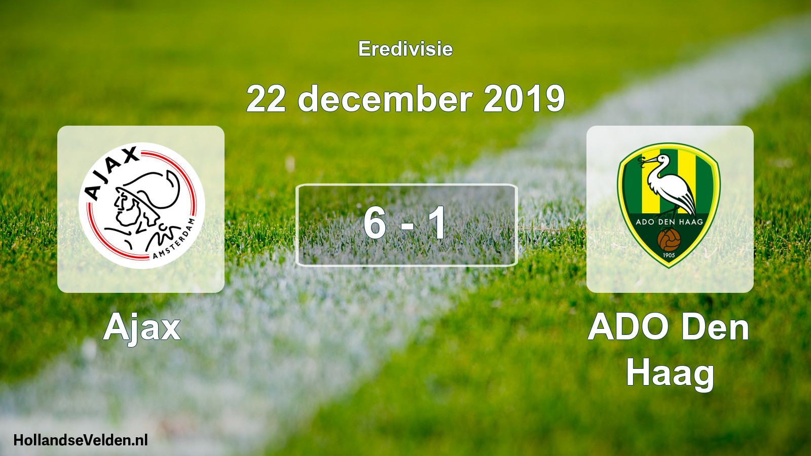 Gespeelde wedstrijd: Ajax - ADO Den Haag 6 - 1 (22 december 2019)