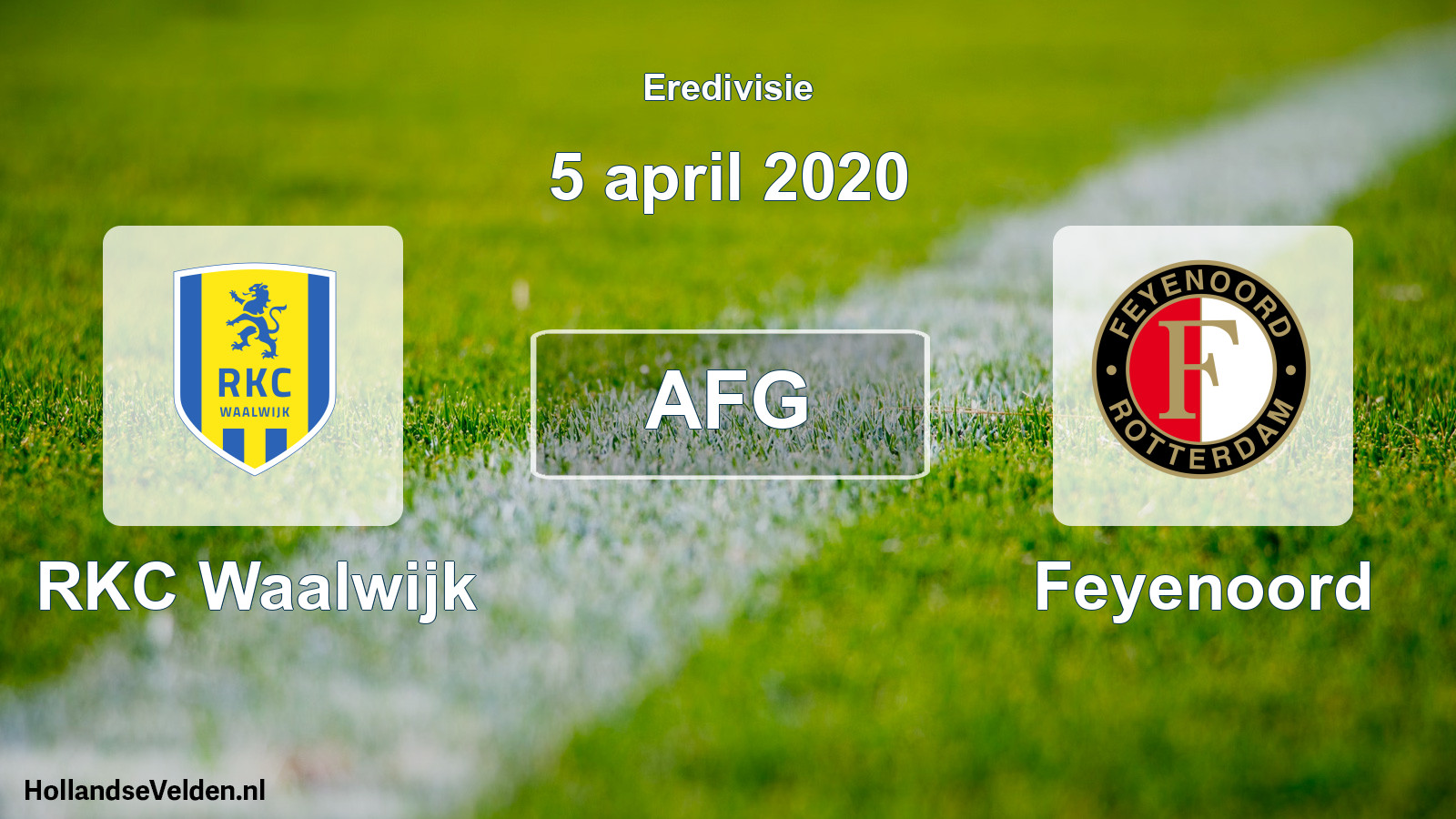 Geplande wedstrijd: RKC Waalwijk - Feyenoord (5 april 2020)