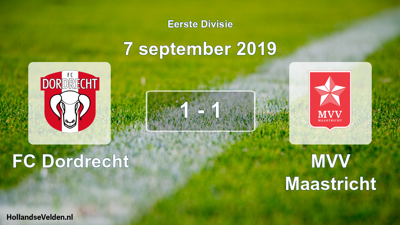Gespeelde wedstrijd: FC Dordrecht - MVV Maastricht 1 - 1 (7 september 2019)