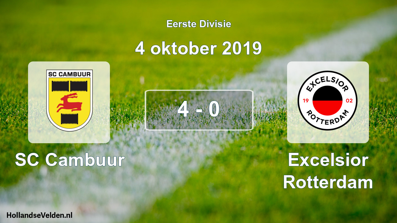 Gespeelde wedstrijd: Cambuur Leeuwarden - Excelsior Rotterdam 4 - 0 (4 oktober 2019)