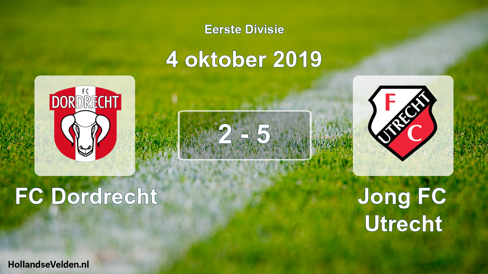 Gespeelde wedstrijd: FC Dordrecht - Jong FC Utrecht 2 - 5 (4 oktober 2019)
