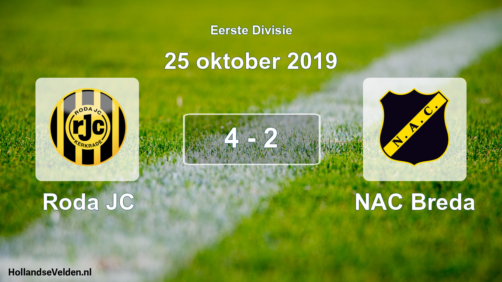 Gespeelde wedstrijd: Roda JC - NAC Breda 4 - 2 (25 oktober 2019)