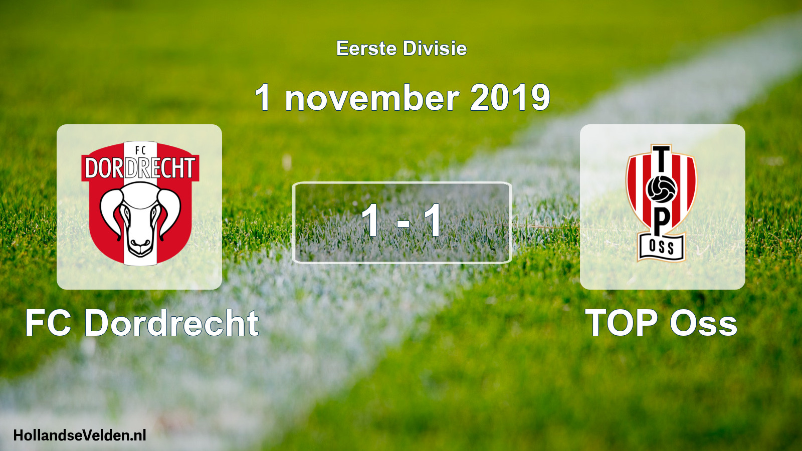 Gespeelde wedstrijd: FC Dordrecht - TOP Oss 1 - 1 (1 november 2019)