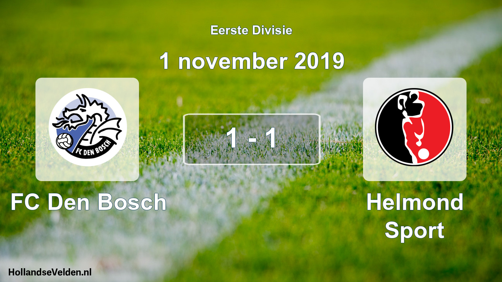 Gespeelde wedstrijd: FC Den Bosch - Helmond Sport 1 - 1 (1 november 2019)
