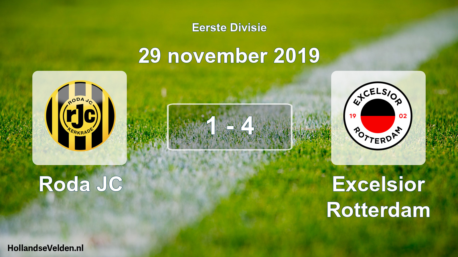 Gespeelde wedstrijd: Roda JC - Excelsior Rotterdam 1 - 4 (29 november 2019)