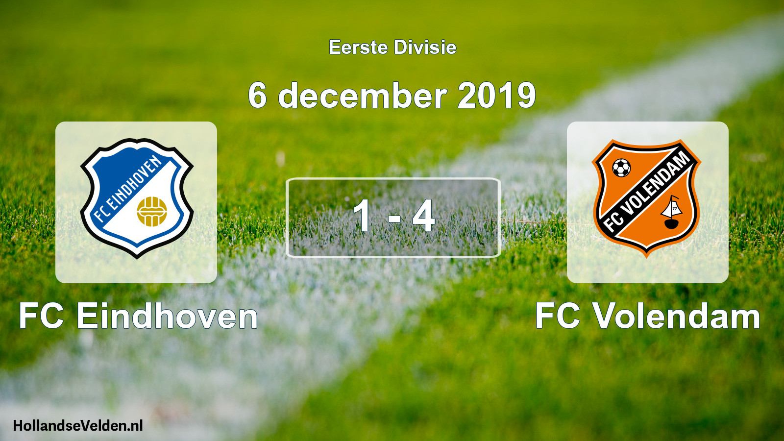 Gespeelde wedstrijd: FC Eindhoven - FC Volendam 1 - 4 (6 december 2019)