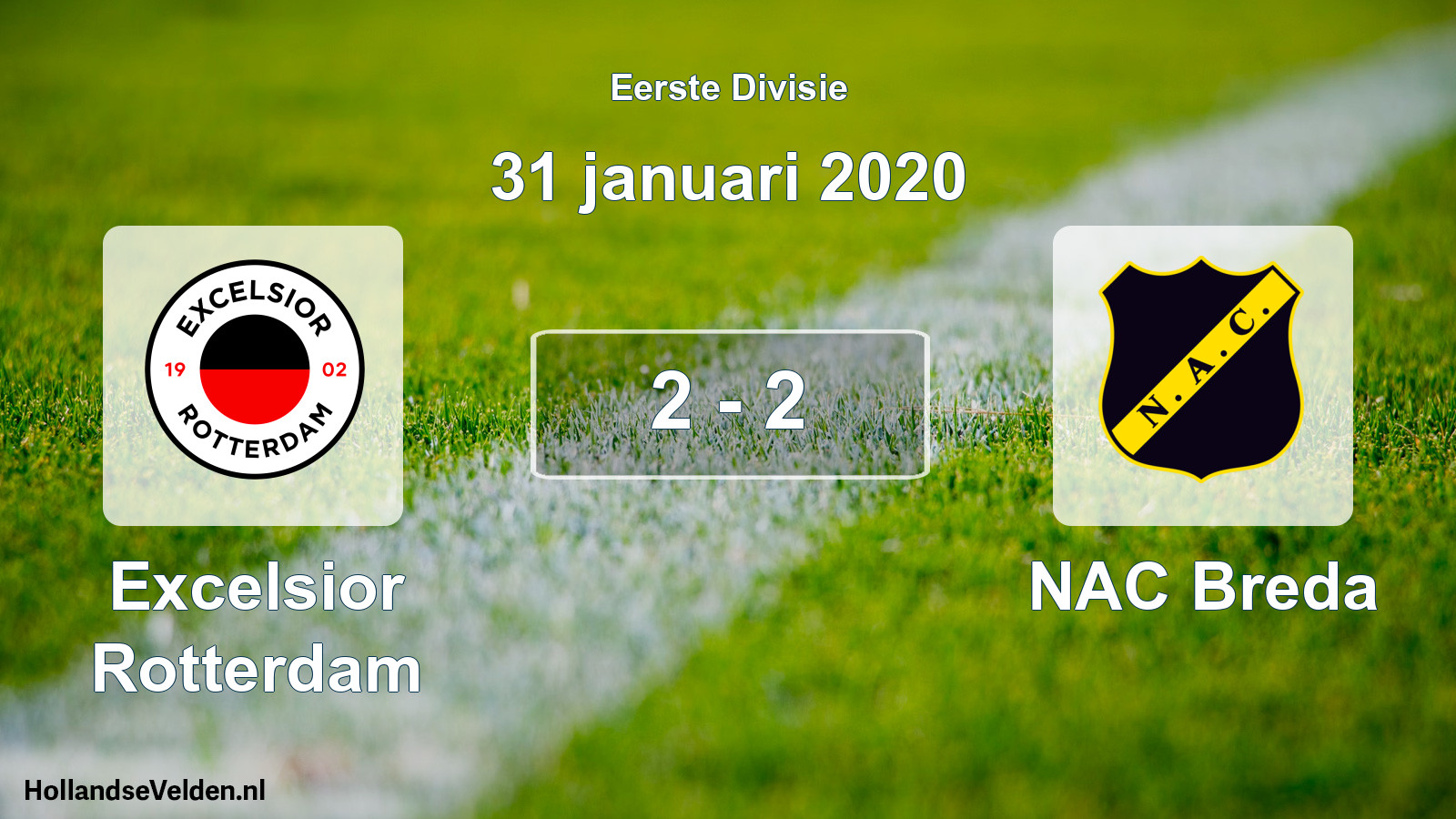 Gespeelde wedstrijd: Excelsior Rotterdam - NAC Breda 2 - 2 (31 januari 2020)