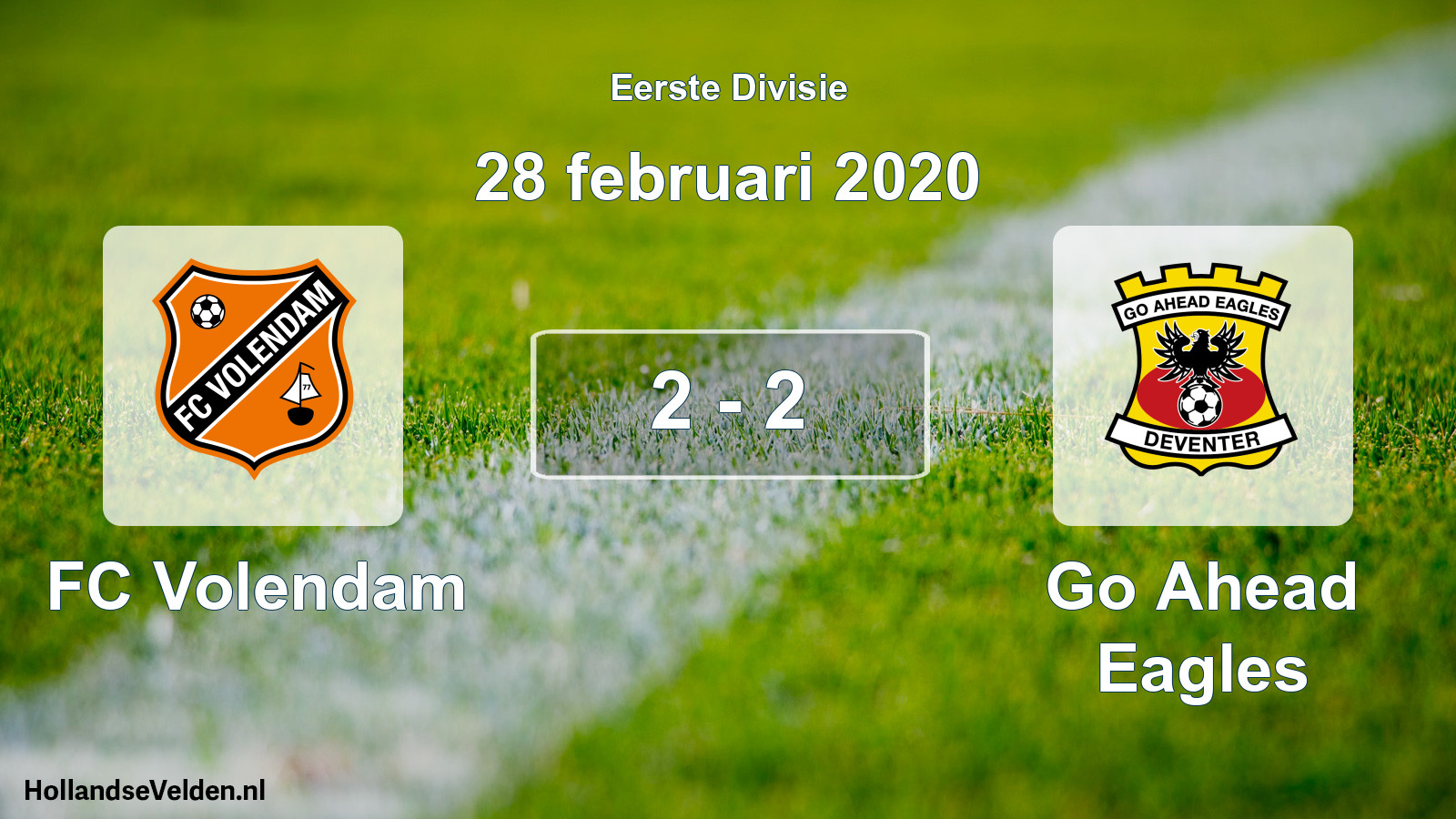 Gespeelde wedstrijd: FC Volendam - Go Ahead Eagles 2 - 2 (28 februari 2020)