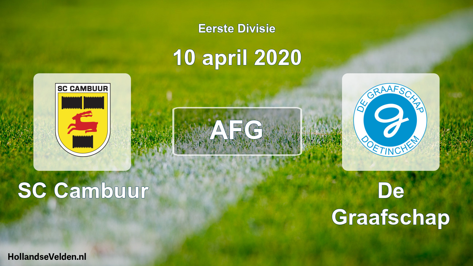 Geplande wedstrijd: Cambuur Leeuwarden - De Graafschap (10 april 2020)
