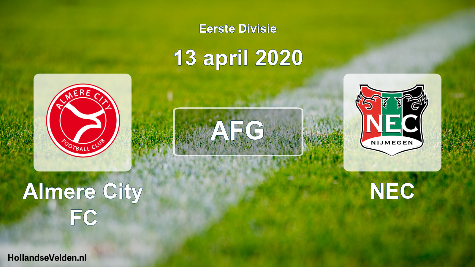 Geplande wedstrijd: Almere City FC - NEC (13 april 2020)